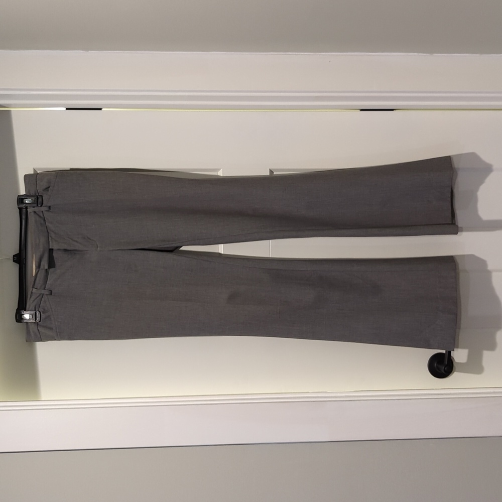Grey straight legged stretch dress pants
